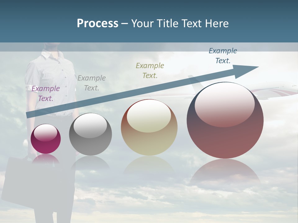 Transportation Aircraft Blue PowerPoint Template