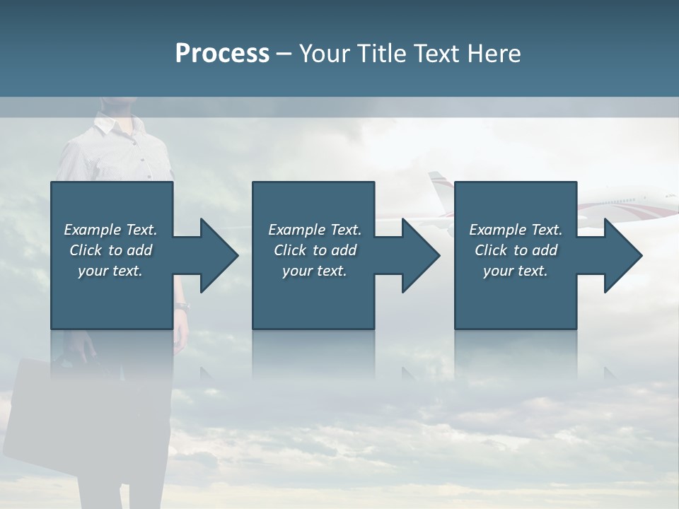 Transportation Aircraft Blue PowerPoint Template