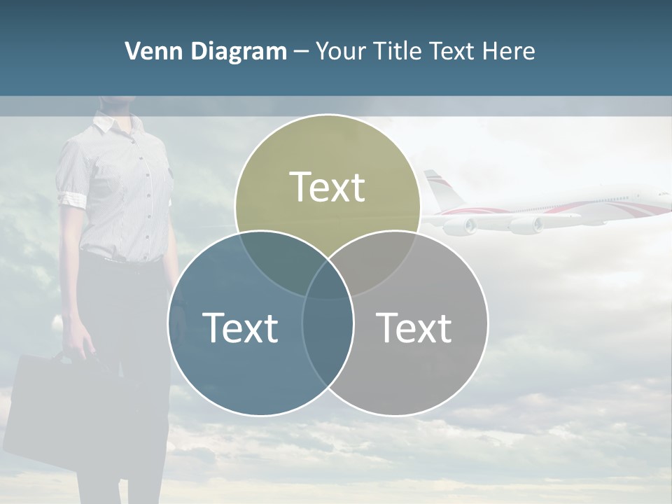 Transportation Aircraft Blue PowerPoint Template