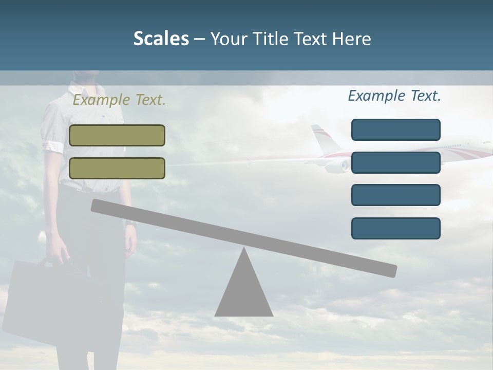 Transportation Aircraft Blue PowerPoint Template