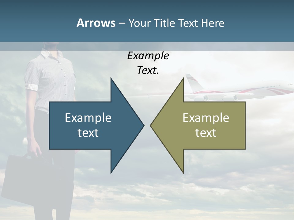 Transportation Aircraft Blue PowerPoint Template