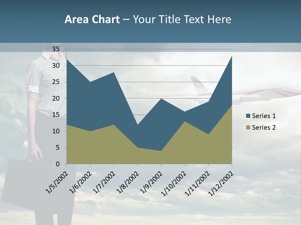Transportation Aircraft Blue PowerPoint Template