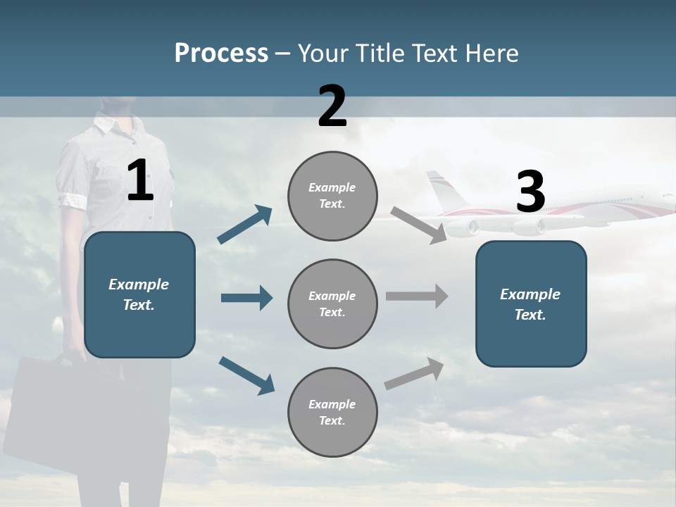 Transportation Aircraft Blue PowerPoint Template