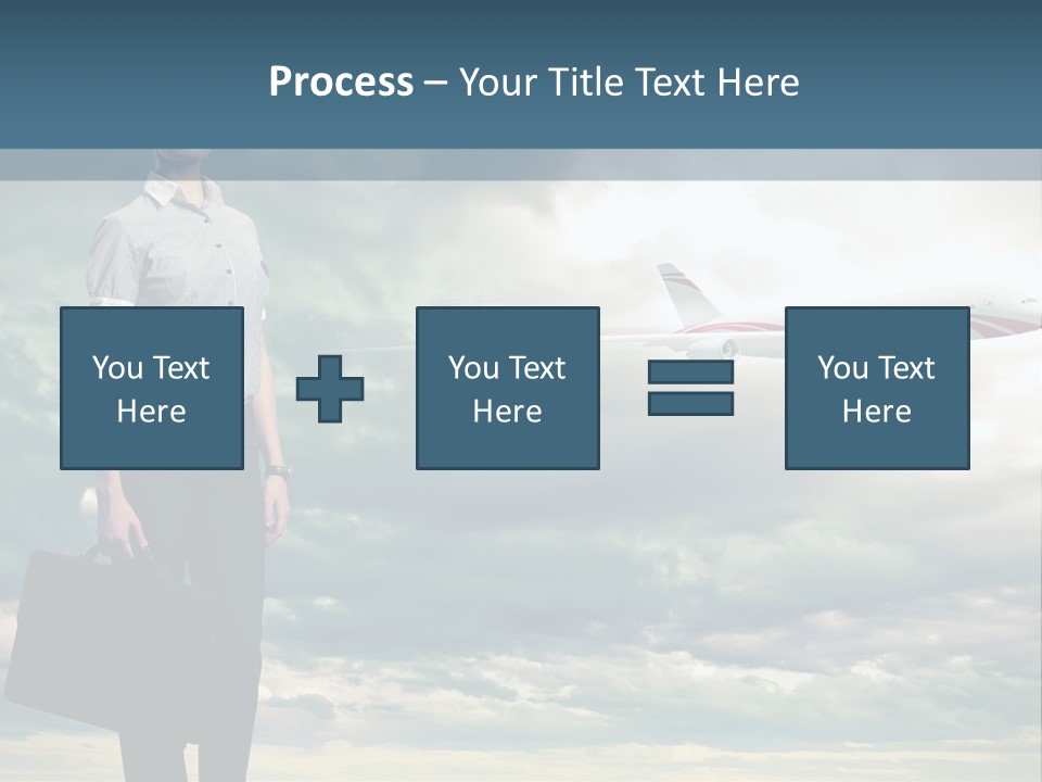 Transportation Aircraft Blue PowerPoint Template