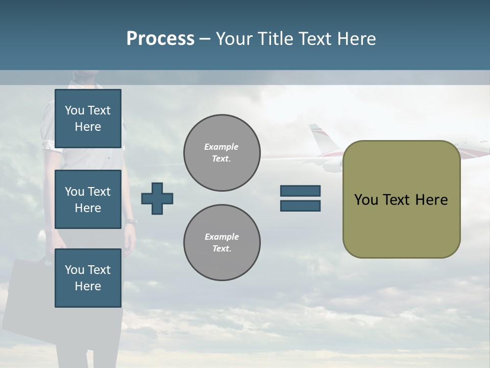 Transportation Aircraft Blue PowerPoint Template
