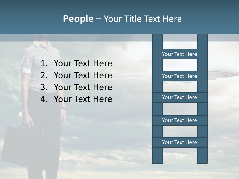 Transportation Aircraft Blue PowerPoint Template