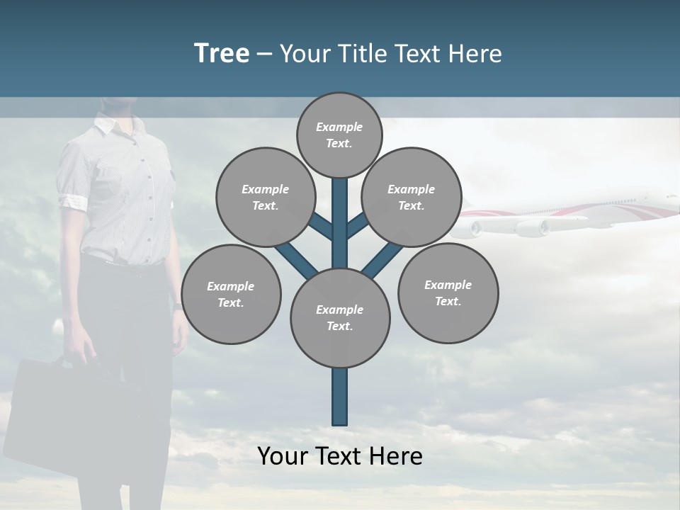 Transportation Aircraft Blue PowerPoint Template
