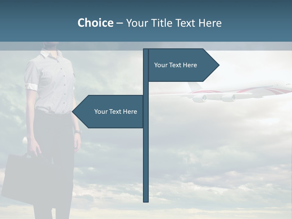 Transportation Aircraft Blue PowerPoint Template