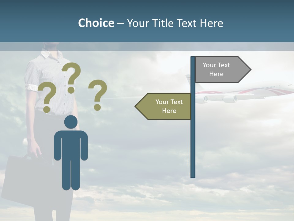 Transportation Aircraft Blue PowerPoint Template