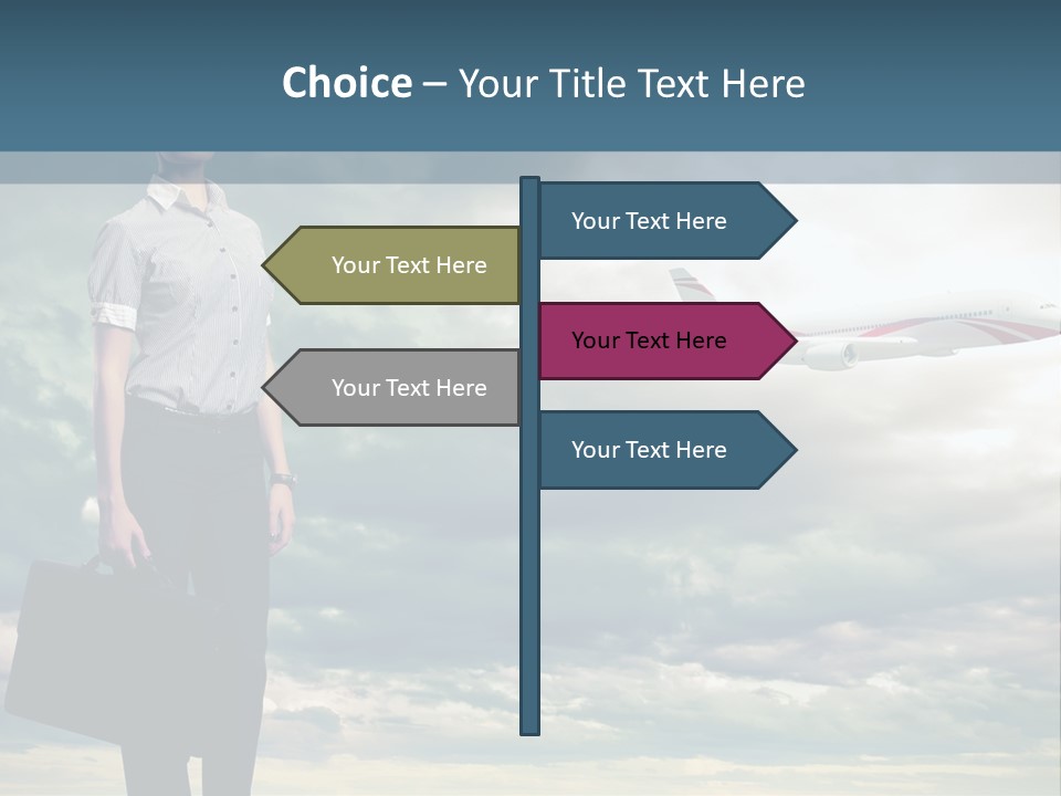 Transportation Aircraft Blue PowerPoint Template
