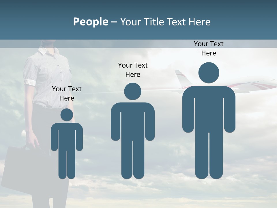 Transportation Aircraft Blue PowerPoint Template