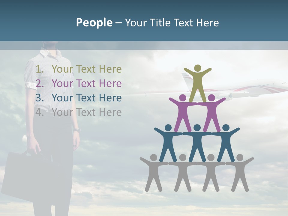 Transportation Aircraft Blue PowerPoint Template