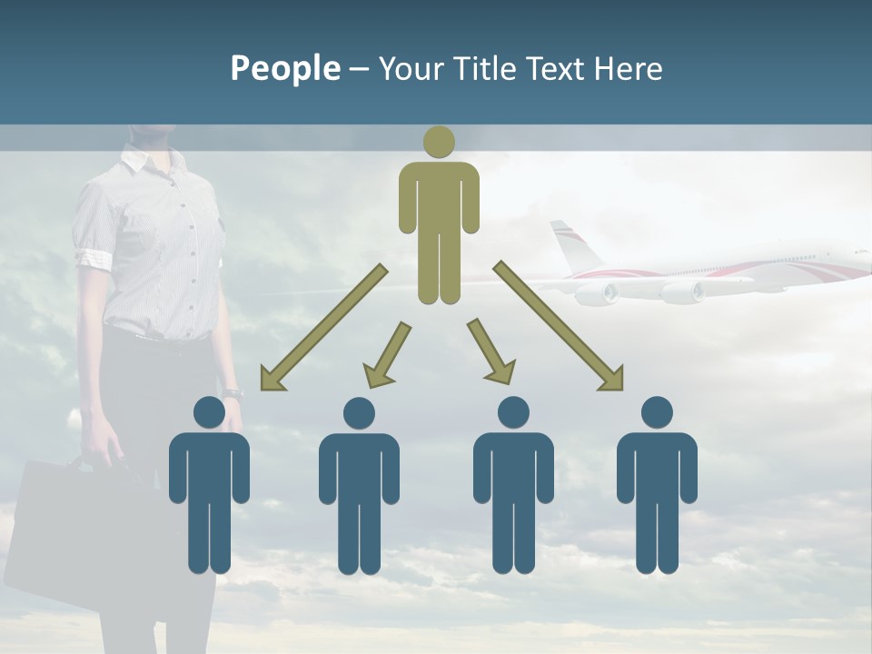 Transportation Aircraft Blue PowerPoint Template