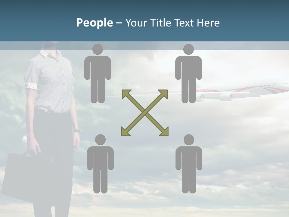 Transportation Aircraft Blue PowerPoint Template