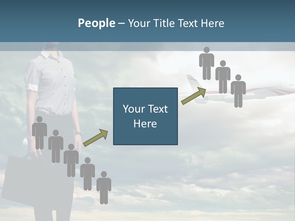 Transportation Aircraft Blue PowerPoint Template