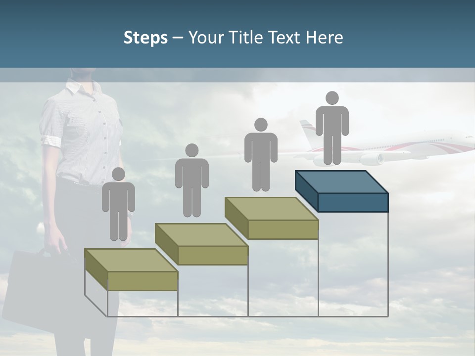 Transportation Aircraft Blue PowerPoint Template