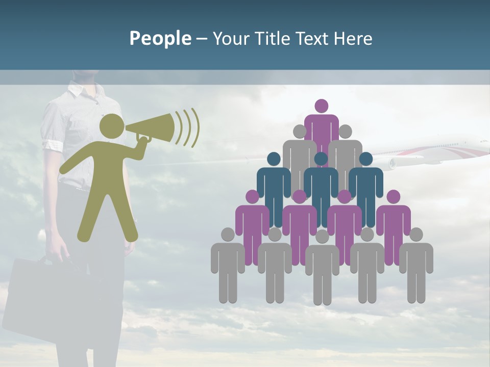 Transportation Aircraft Blue PowerPoint Template