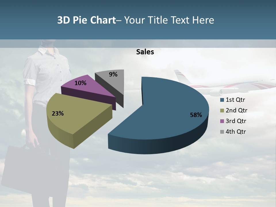 Transportation Aircraft Blue PowerPoint Template