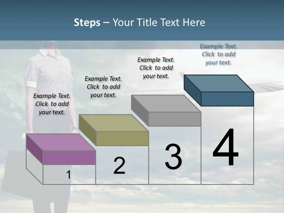 Transportation Aircraft Blue PowerPoint Template