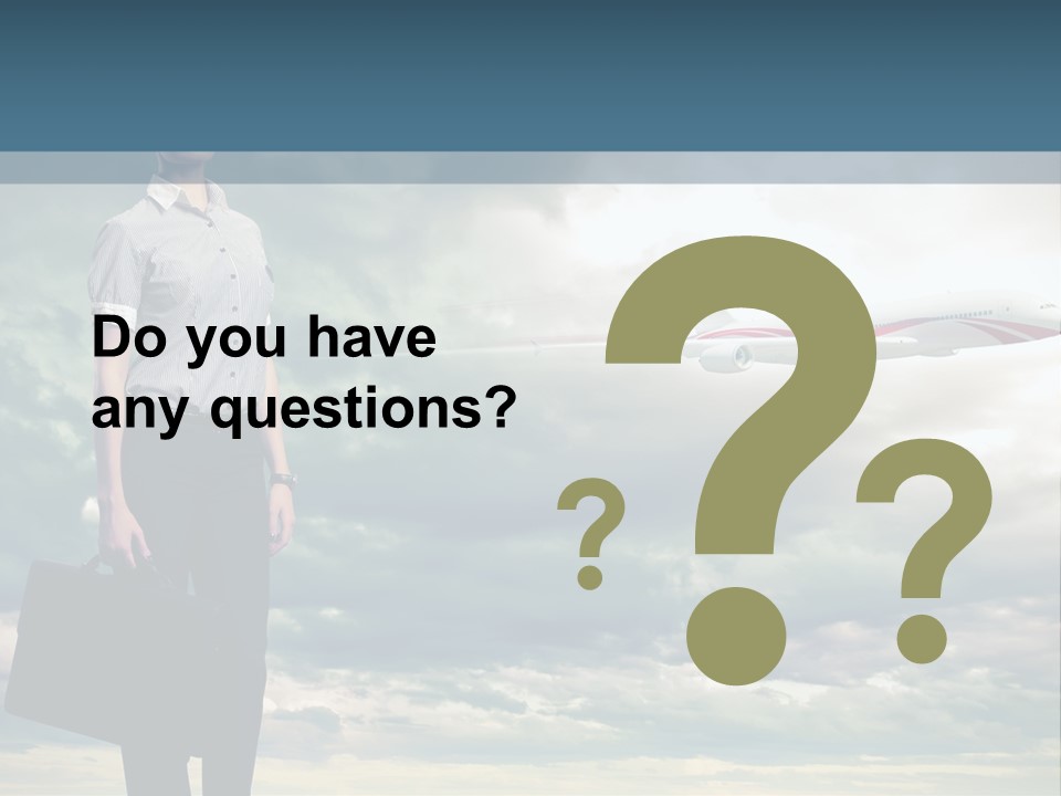 Transportation Aircraft Blue PowerPoint Template