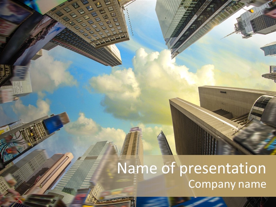 Skyscraper Cloud Office PowerPoint Template