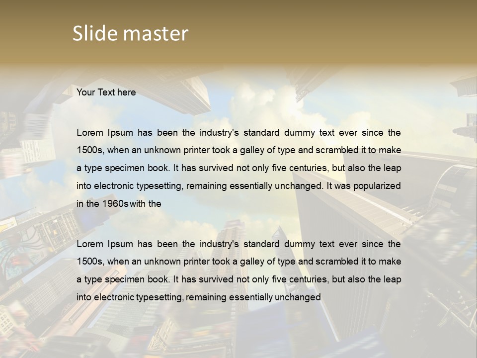 Skyscraper Cloud Office PowerPoint Template
