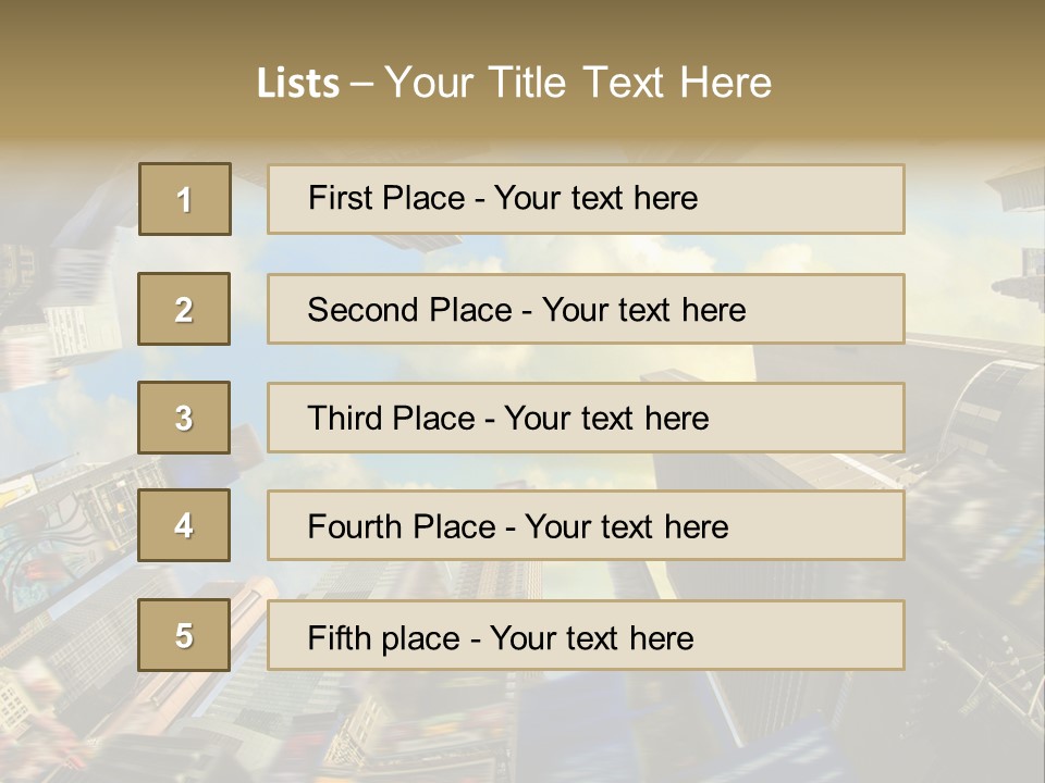 Skyscraper Cloud Office PowerPoint Template