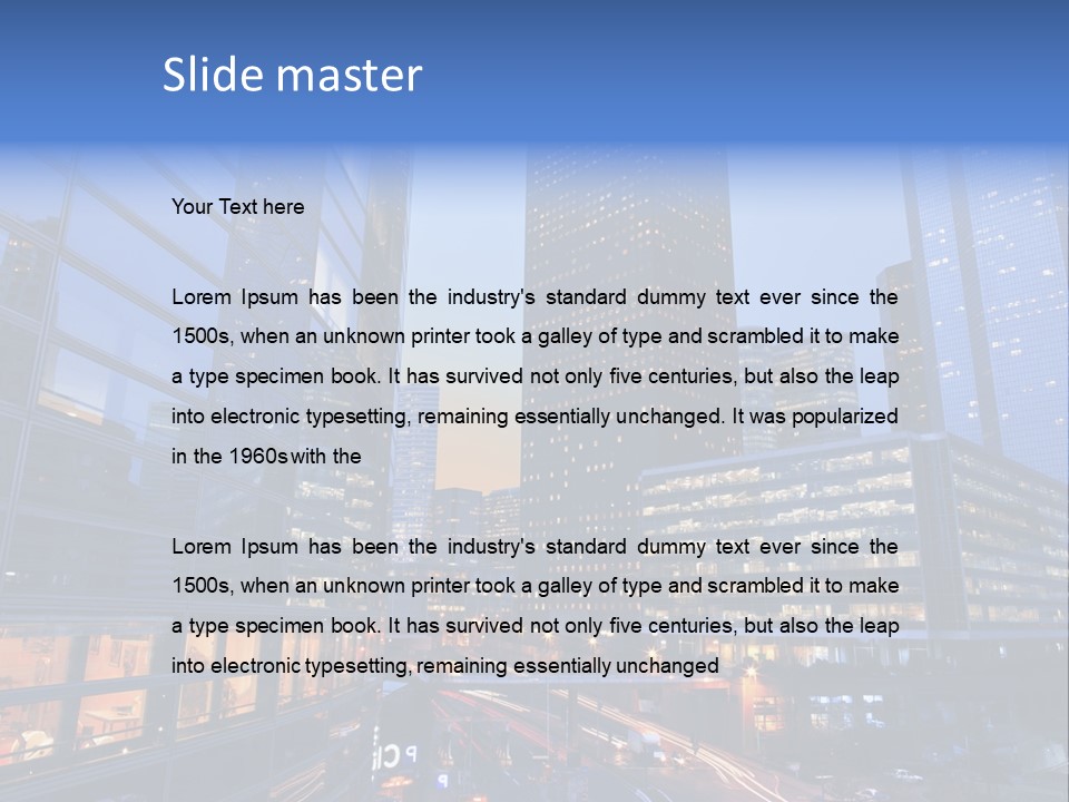 Building Night Skyscraper PowerPoint Template