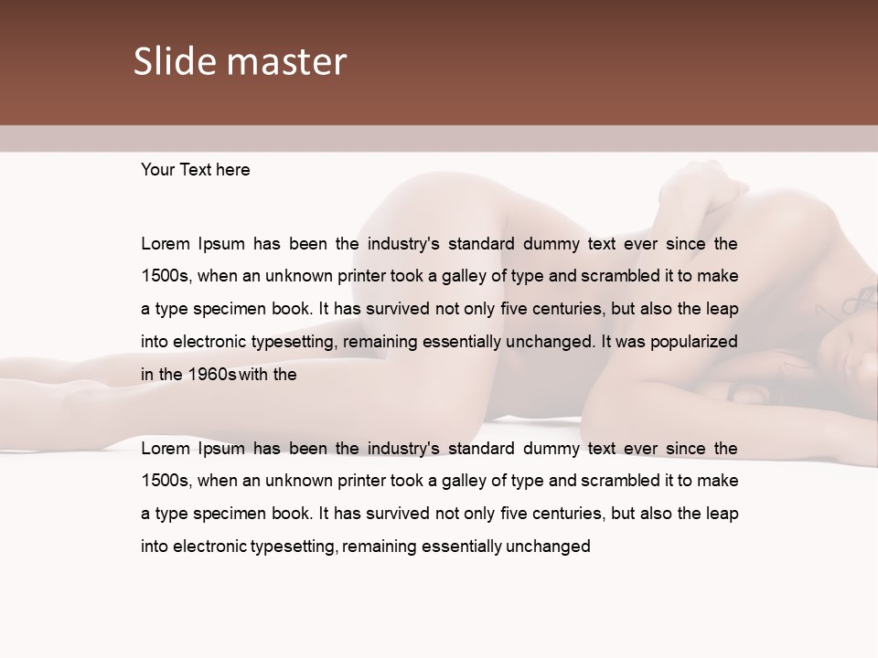 Caucasian Sensuality Pretty PowerPoint Template