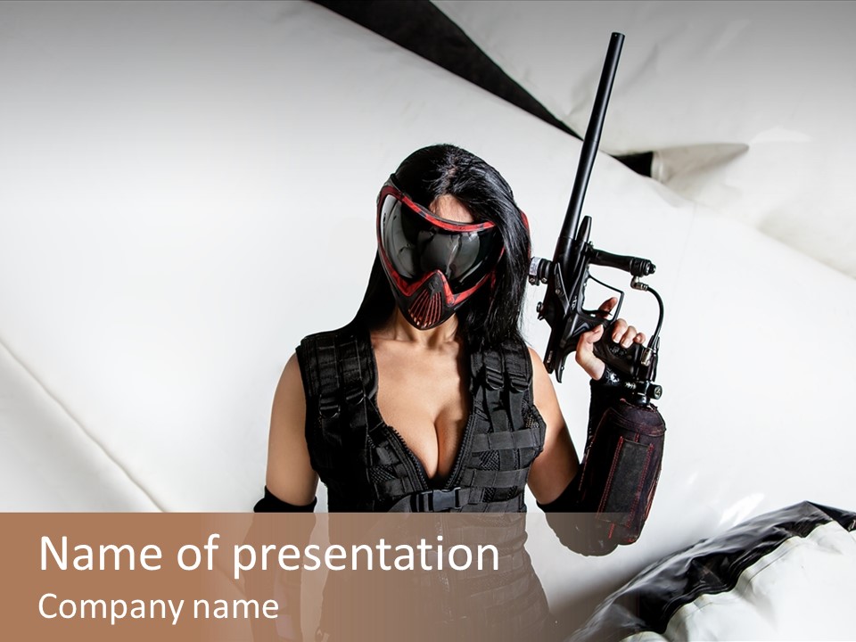 Paintball Fondblanc Masque PowerPoint Template