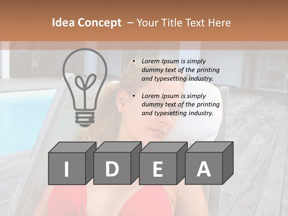 Long Chair Eyes Shut Longchair PowerPoint Template