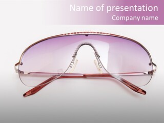 Cute Isolated Glasses PowerPoint Template