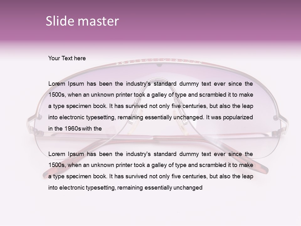 Cute Isolated Glasses PowerPoint Template