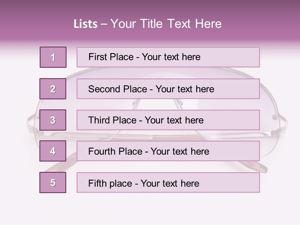Cute Isolated Glasses PowerPoint Template