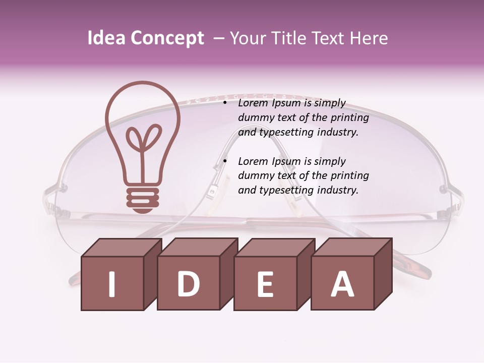 Cute Isolated Glasses PowerPoint Template