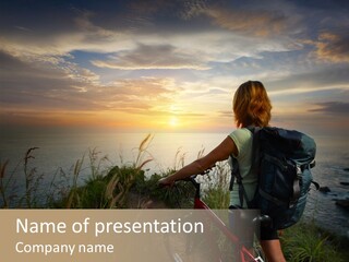 Hiking Leisure Peak PowerPoint Template