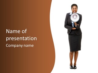 Girl Work People PowerPoint Template