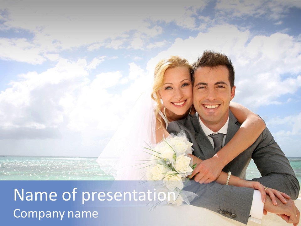 Seaview Bride Flowers PowerPoint Template