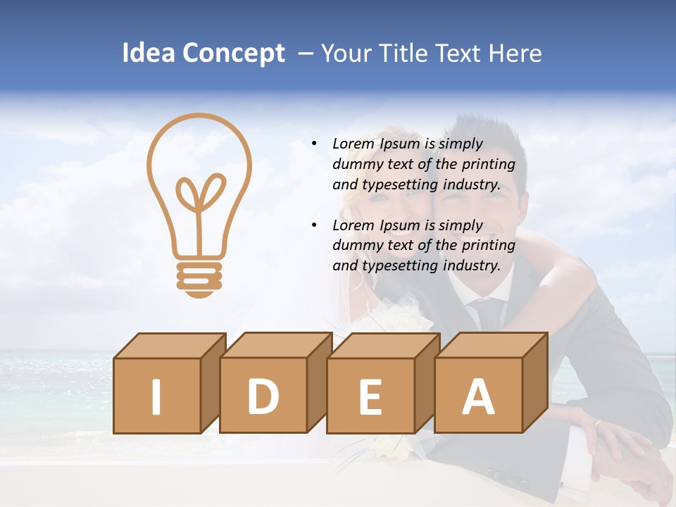 Seaview Bride Flowers PowerPoint Template