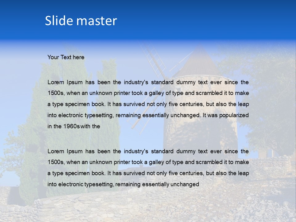 Blue Mediterranean Old PowerPoint Template