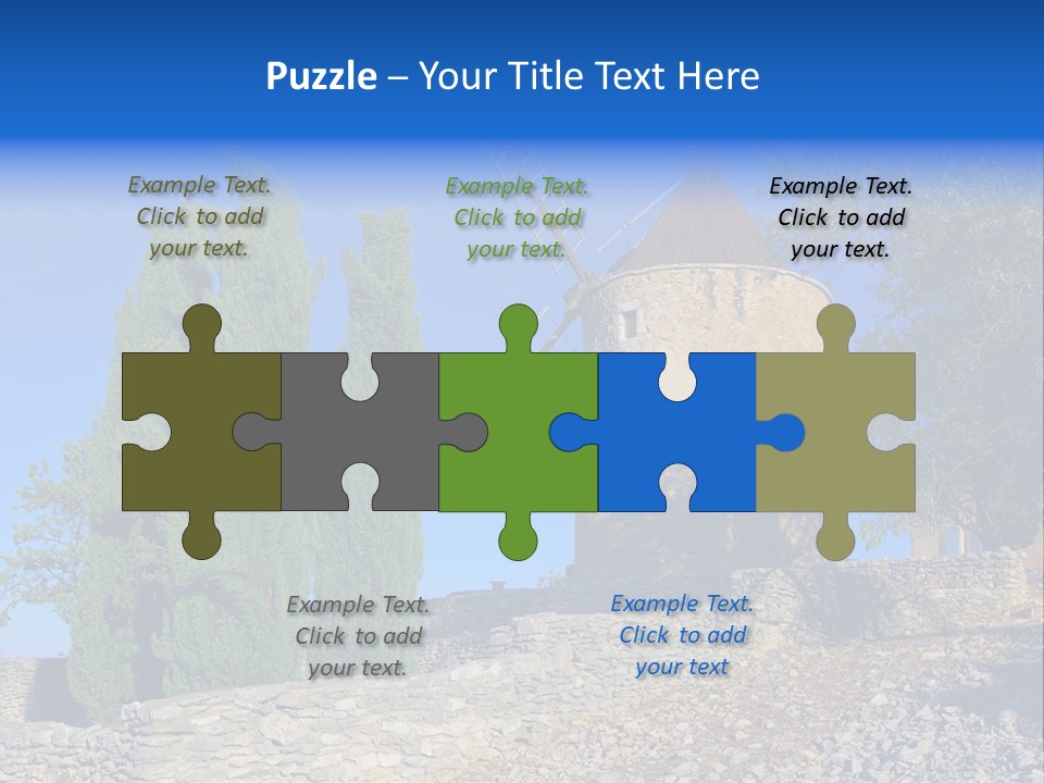 Blue Mediterranean Old PowerPoint Template