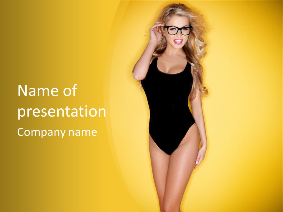 Sensual Hot Blond PowerPoint Template