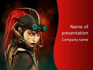 Fire Costume Woman PowerPoint Template