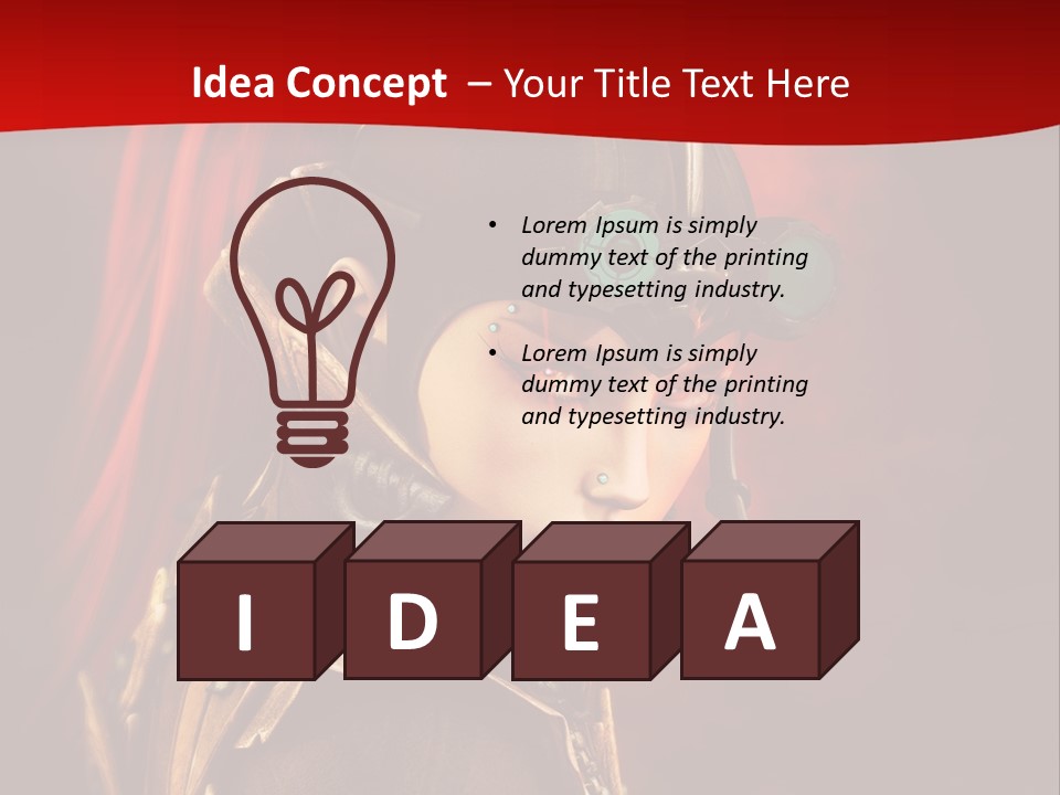 Fire Costume Woman PowerPoint Template