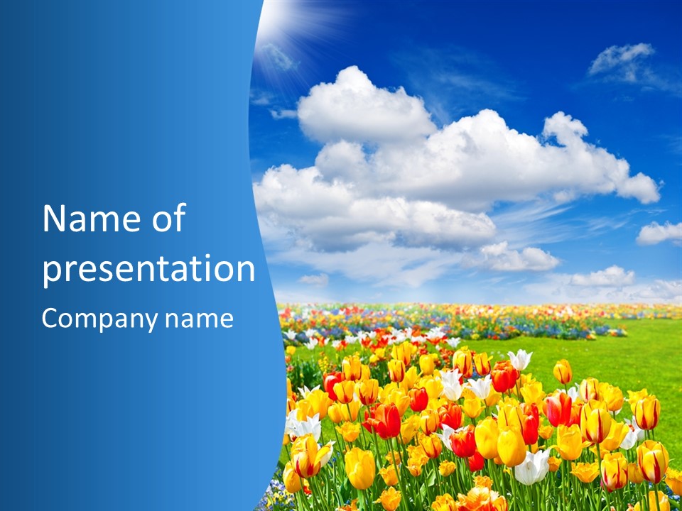 Landscape Sunshine Bloom PowerPoint Template