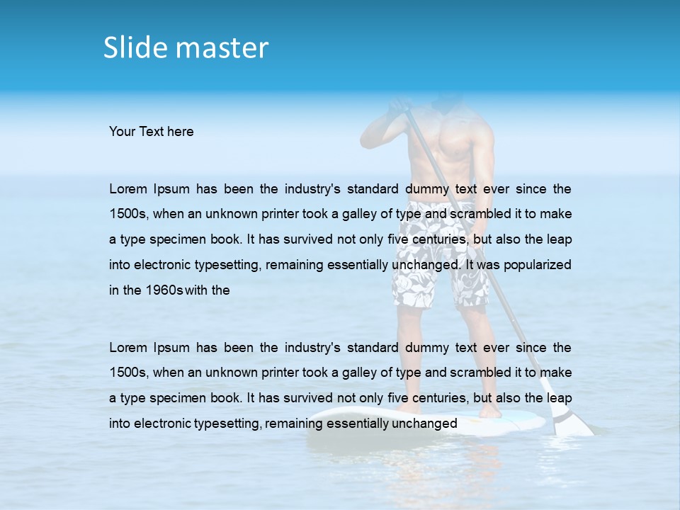 Man Oar Sporty PowerPoint Template