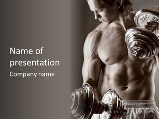 Powerful Bodybuilding Arm PowerPoint Template