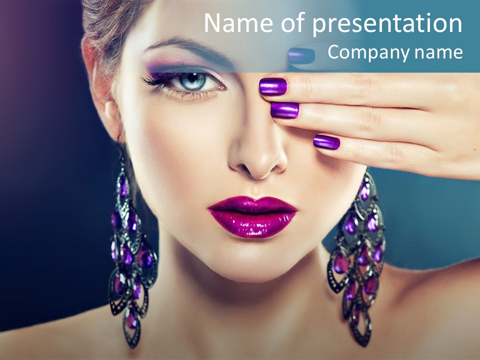 Portrait Nail Polish Gloss PowerPoint Template