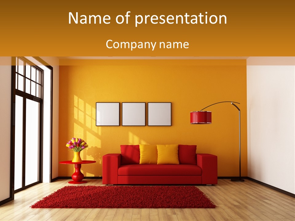 Horizontal Comfort Wall PowerPoint Template