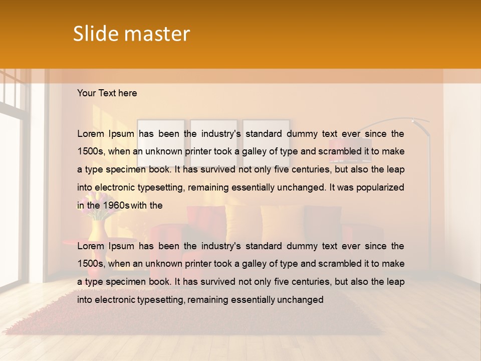 Horizontal Comfort Wall PowerPoint Template